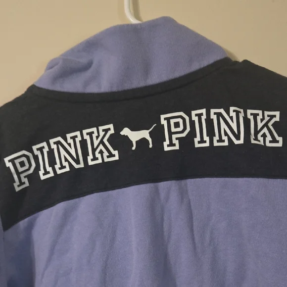 PINK Victoria's Secret Lavender and Black Zip-Up Sweater - Picture 5 of 5